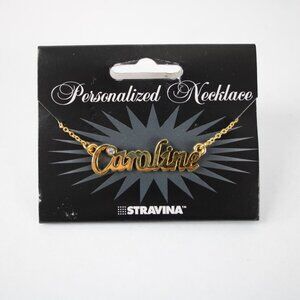 CAROLINE Goldtone Rhinestone Accent 14.5" w 4.5" Multi Ring Ext Necklace